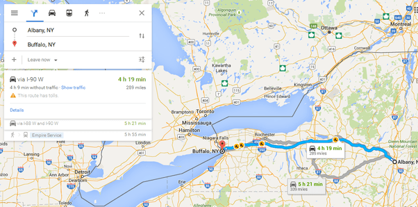 How far is it from Buffalo, NY to Albany, NY? Quora