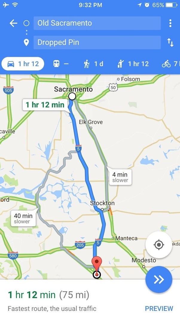 Sacramento To San Francisco Map Why is it that driving up the 5 freeway from L.A., the signs say San