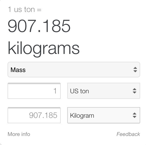 What is 1 ton in kg? Quora