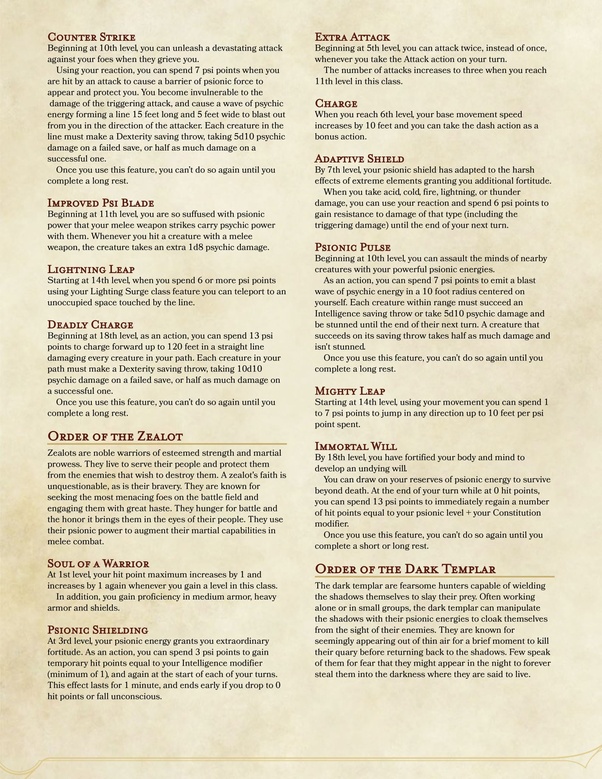 How to nerf the mystic class for 5e Quora