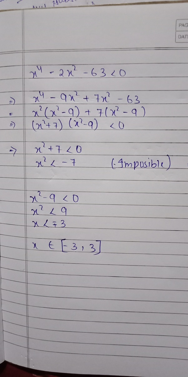 How to solve x^4 2x^2 63