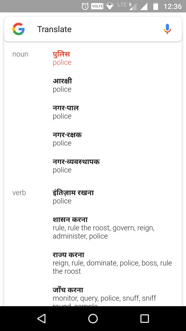 What are police called in the Hindi language? Quora