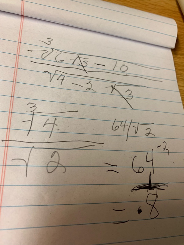 How to simplify [math] \frac{ \sqrt[3]{6 \sqrt{3} 10 } }{ \sqrt{4 2