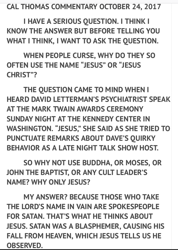 Why is the name of Jesus Christ used as a curse word? Quora