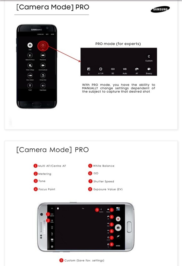 How to use the Pro mode in a Samsung Galaxy S7 Edge (camera) Quora