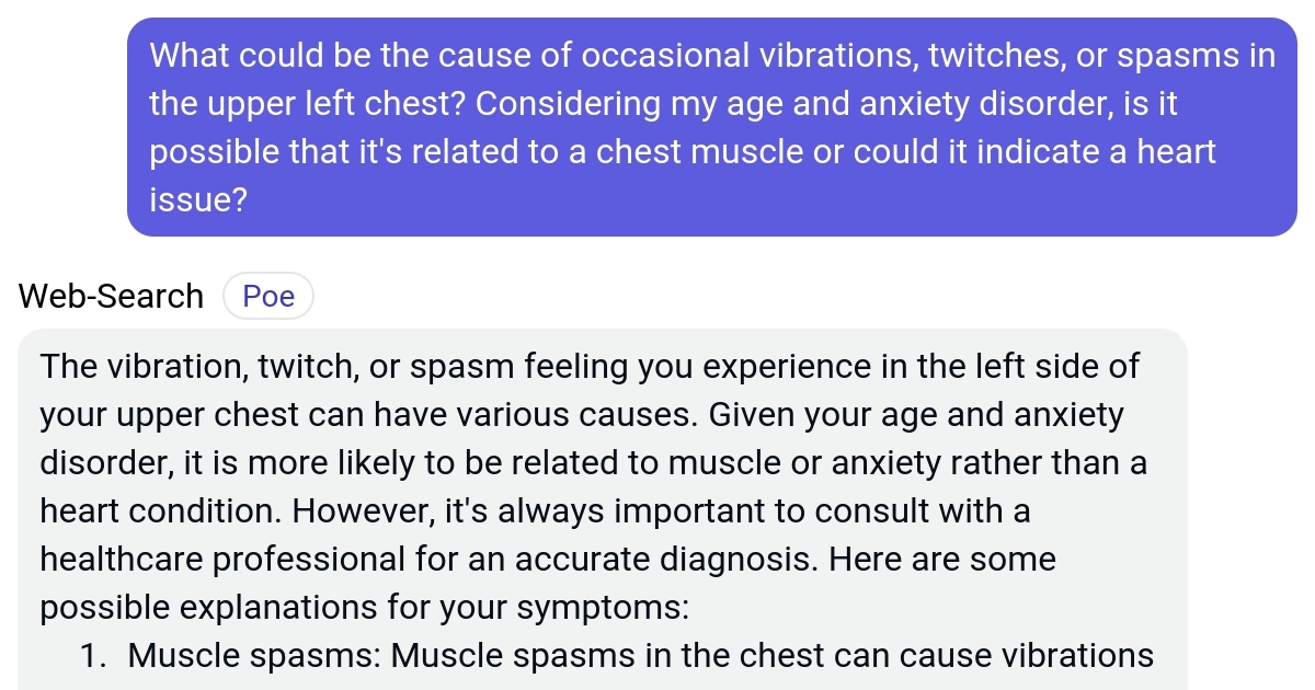 What could be the cause of occasional vibrations, twitches, or spasms