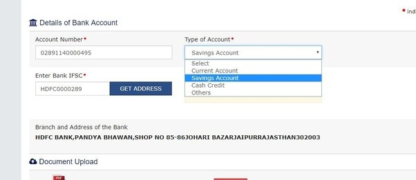 What bank account do I use for a new GST registration for a