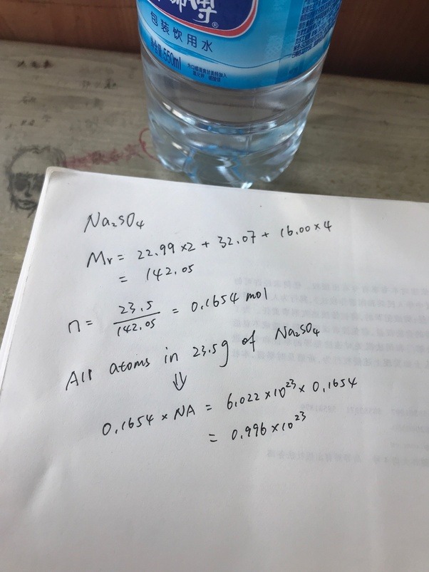 How many atoms are there in 23.5 g of sodium sulfate (Na2SO4)? Quora