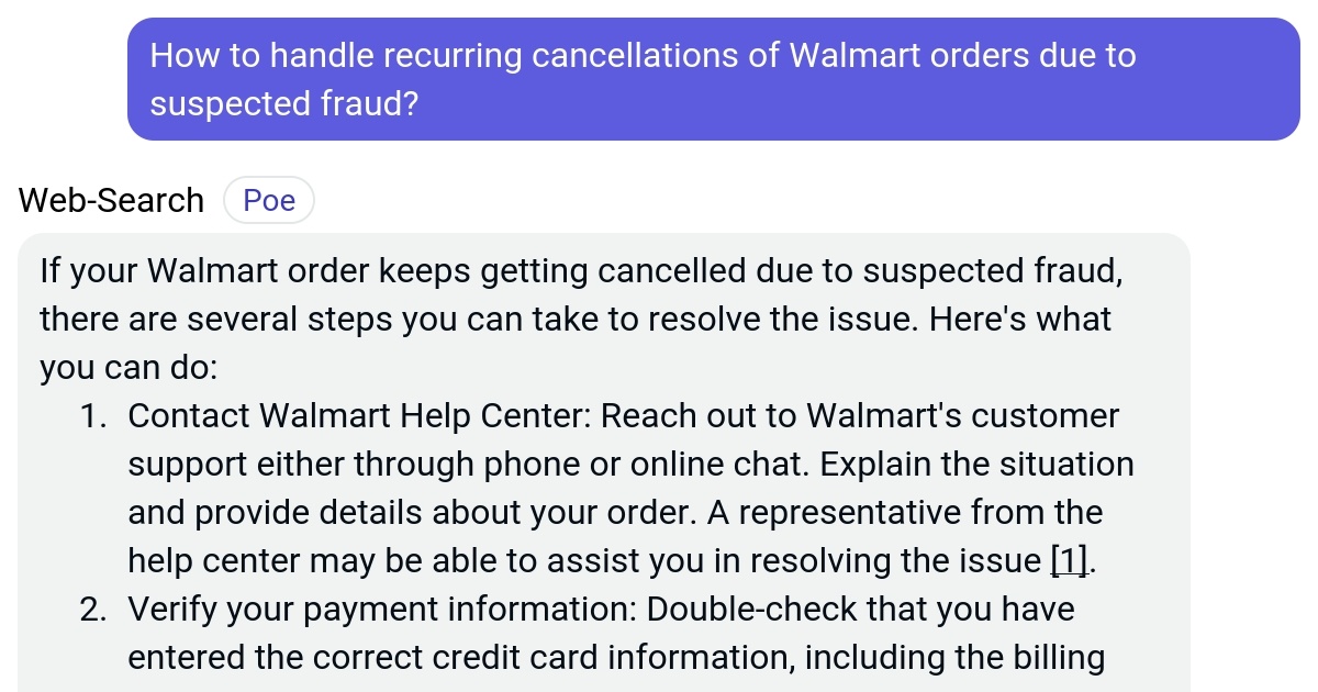 How to handle recurring cancellations of Walmart orders due to