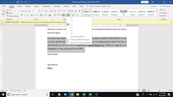 How to insert one and a half spacing in Word 2010 Quora