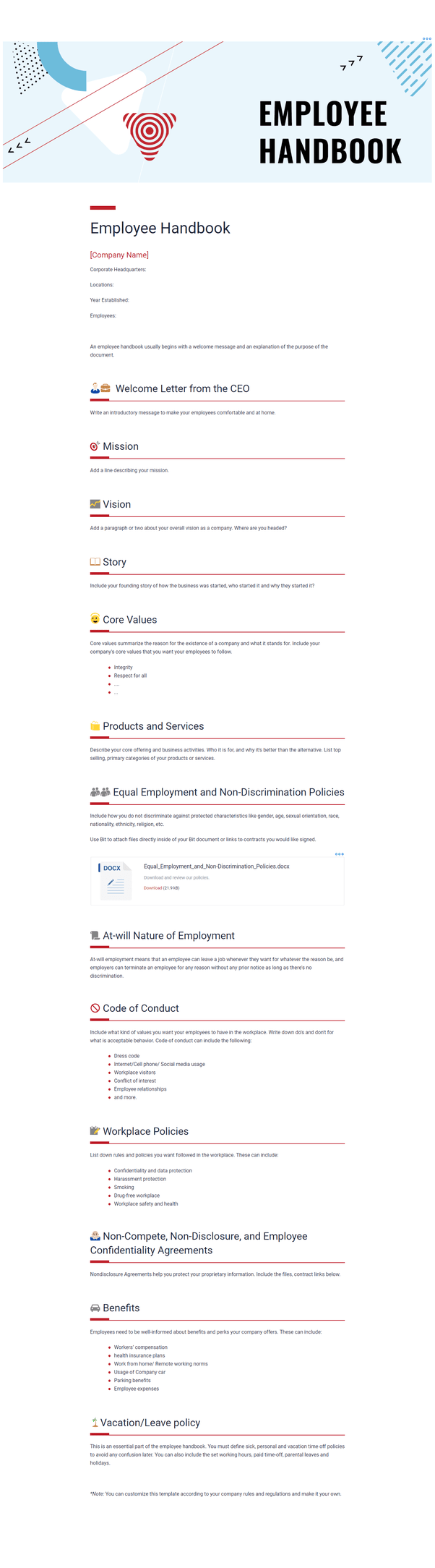 What are some good employee handbook templates? Quora