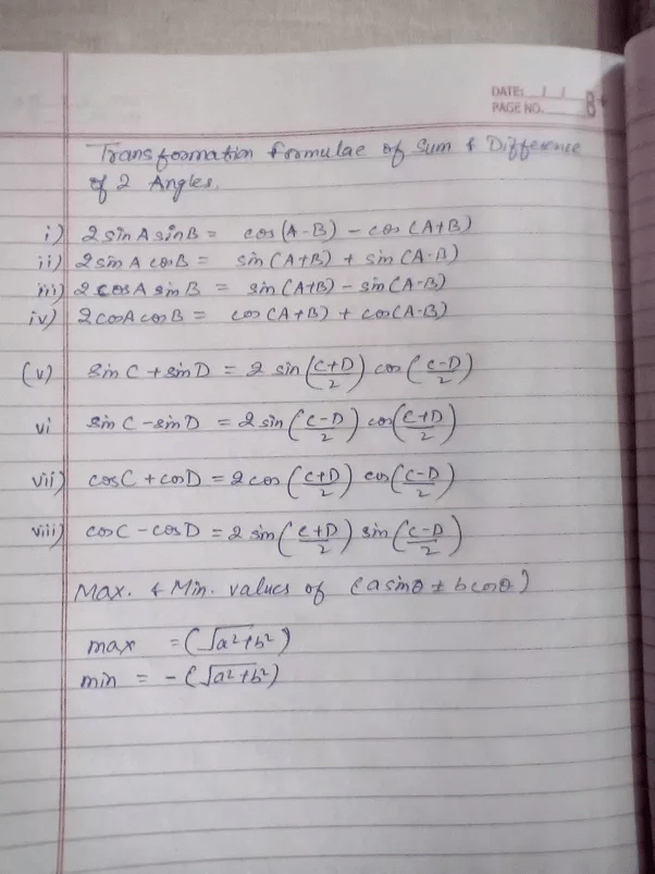 What are the all formulas of trigonometry and inverse trigonometry? Quora