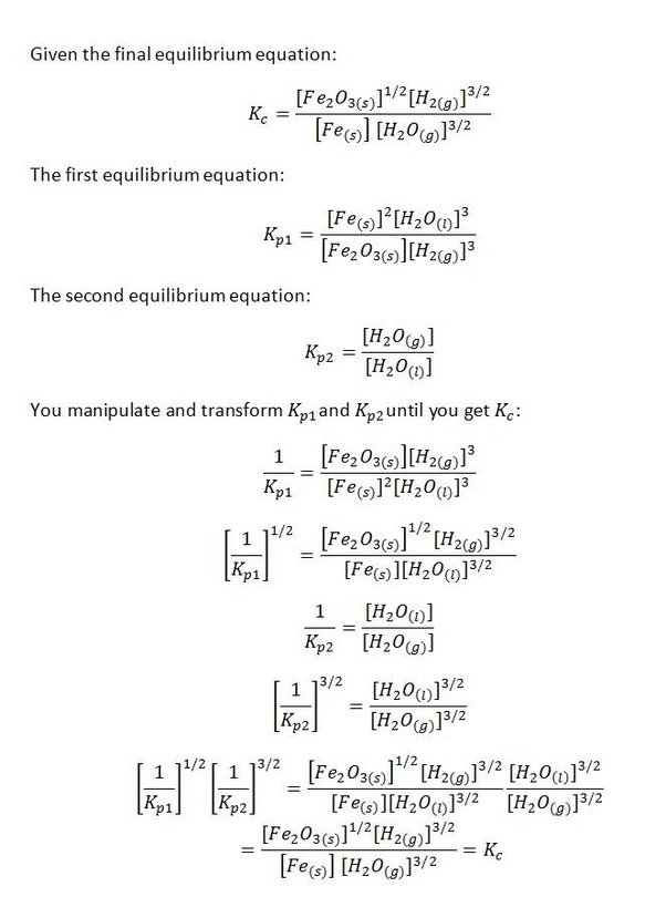 How to find the equilibrium constant using two given equations Quora