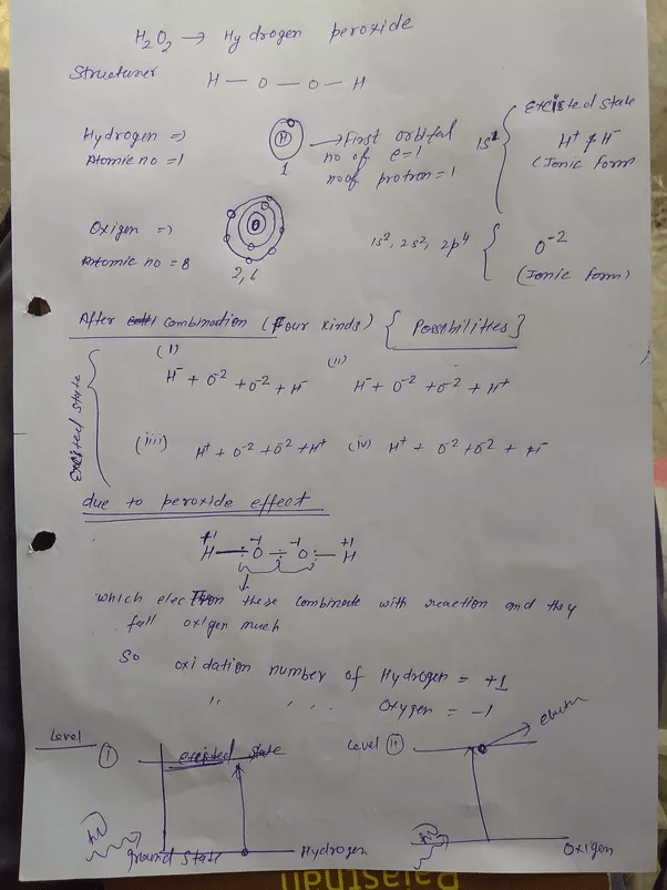 In H2O2, what is the oxidation number of oxygen? Quora