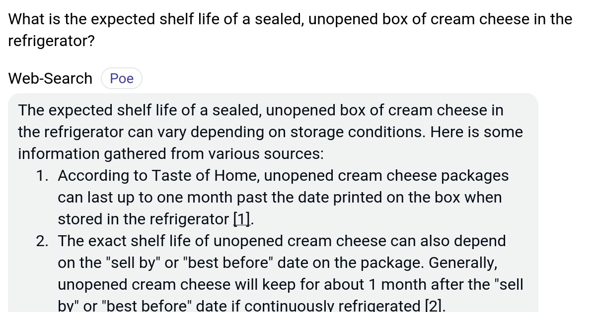 What is the expected shelf life of a sealed, unopened box of cream
