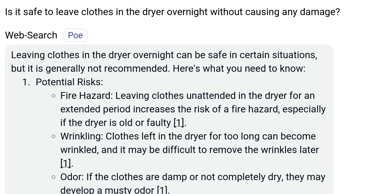 Is it safe to leave clothes in the dryer overnight without causing any