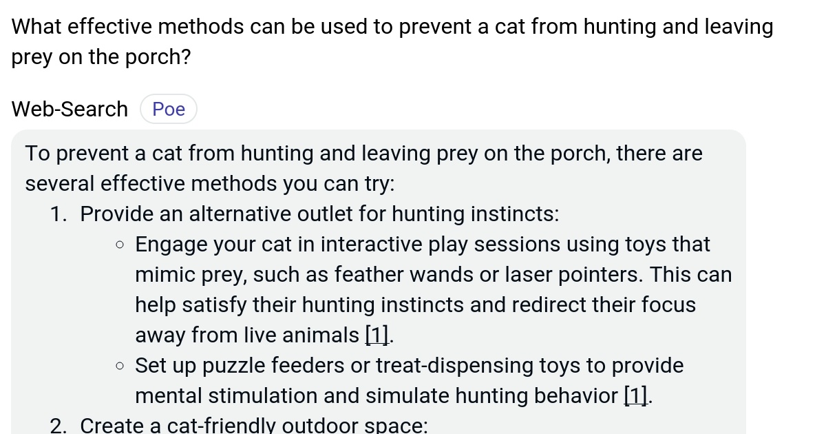 What effective methods can be used to prevent a cat from hunting and