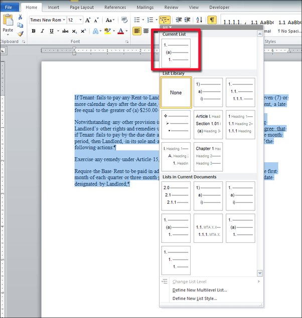 Document Numbering Word Problems