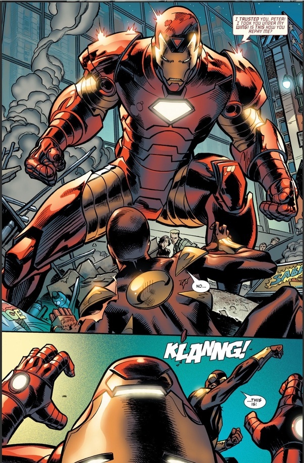 In which comics did SpiderMan defeat Iron Man? Quora