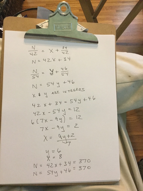 What is the least number which when divided by 42 and 54 leaves the