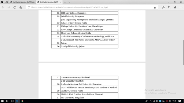 Apart from NLUs, which law colleges in India take admissions on the