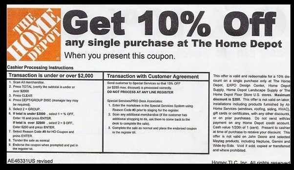 How to get coupons for 10 off at Home Depot Quora