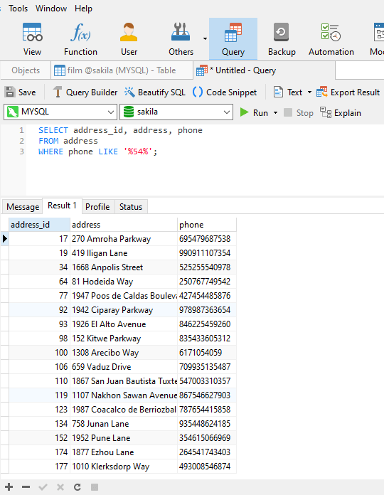 SQL How do you query for specific digits in a phone number? For example