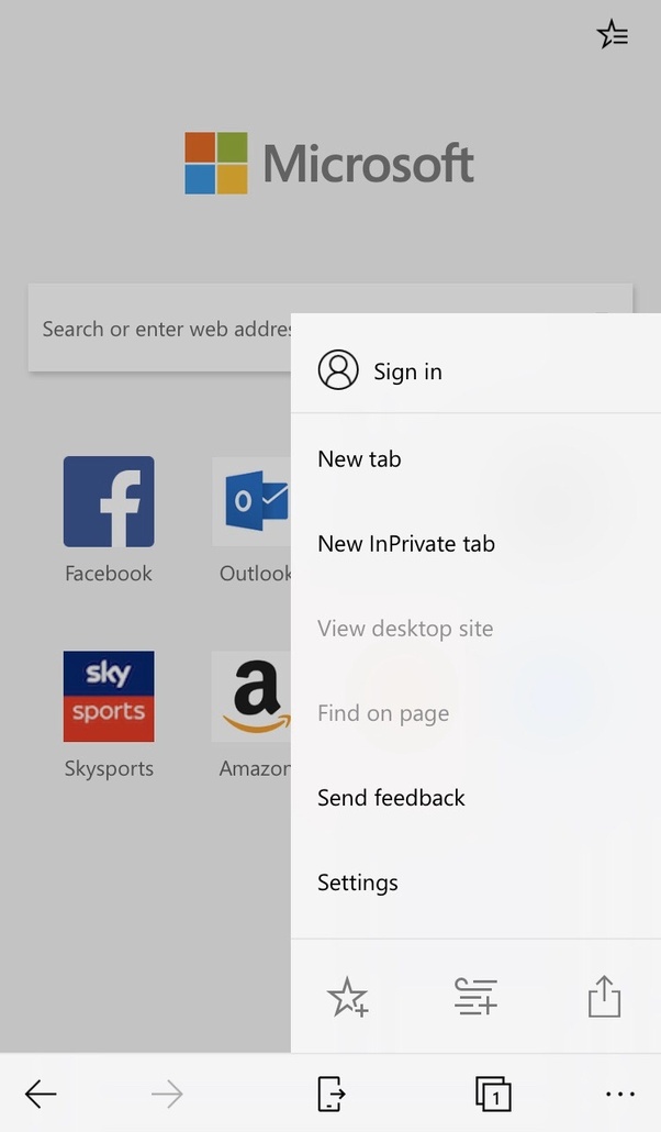 The Edge browser's 'blank new tab' has a Bing search box on it. How can