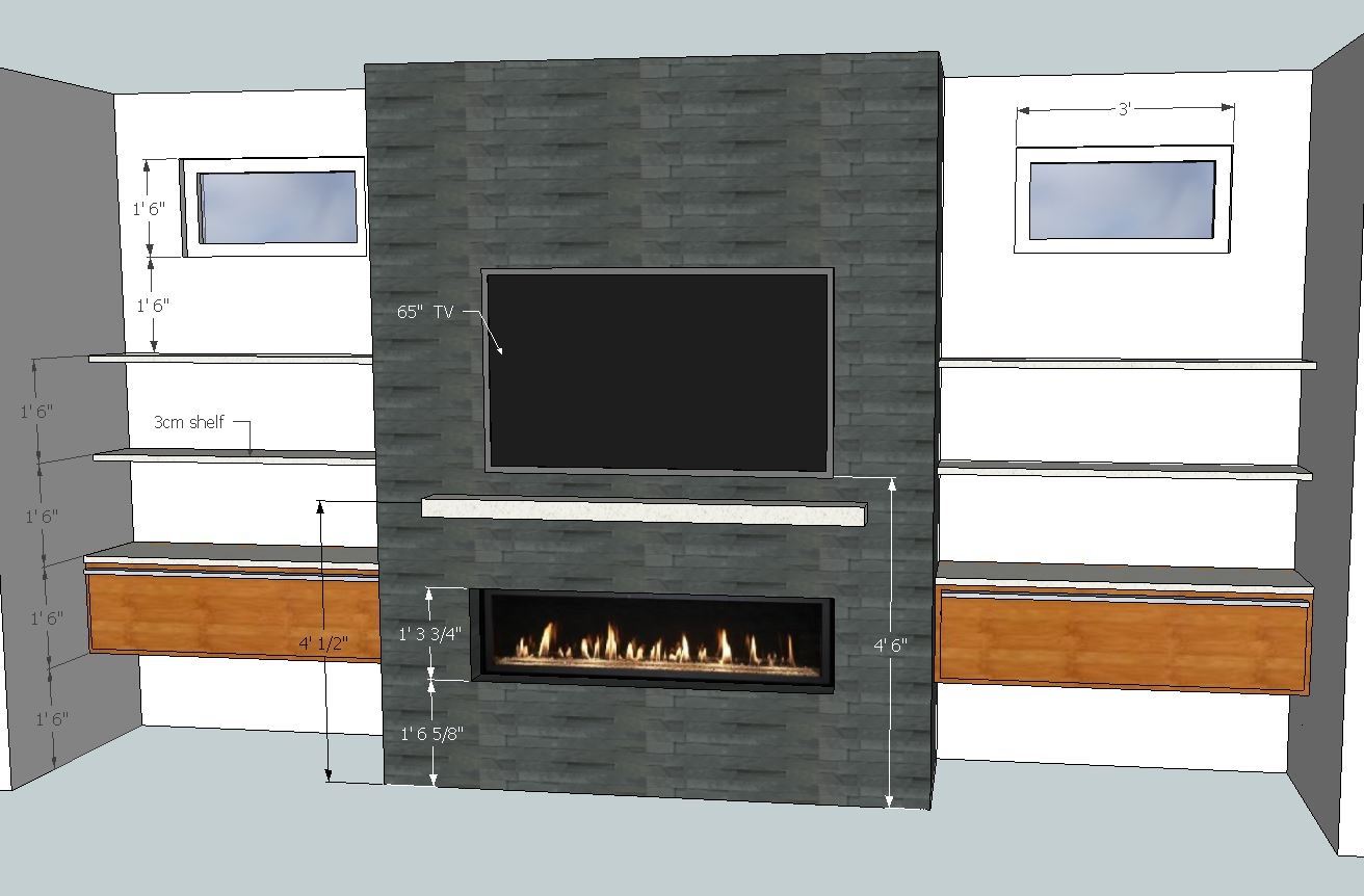 Linear Fireplace With Mantel And Tv Fireplace World