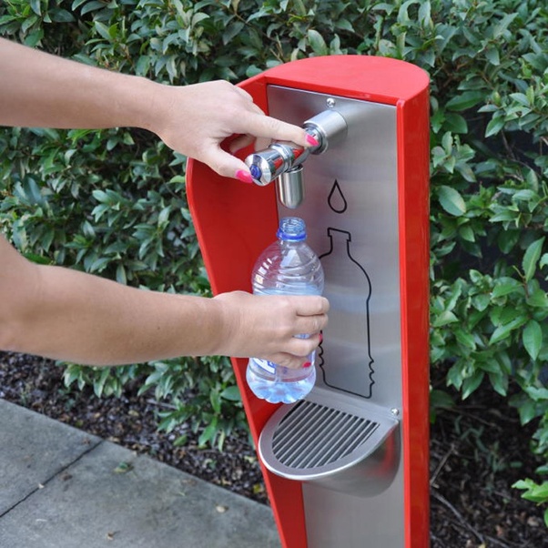 How much water do we waste when we drink from drinking water fountains