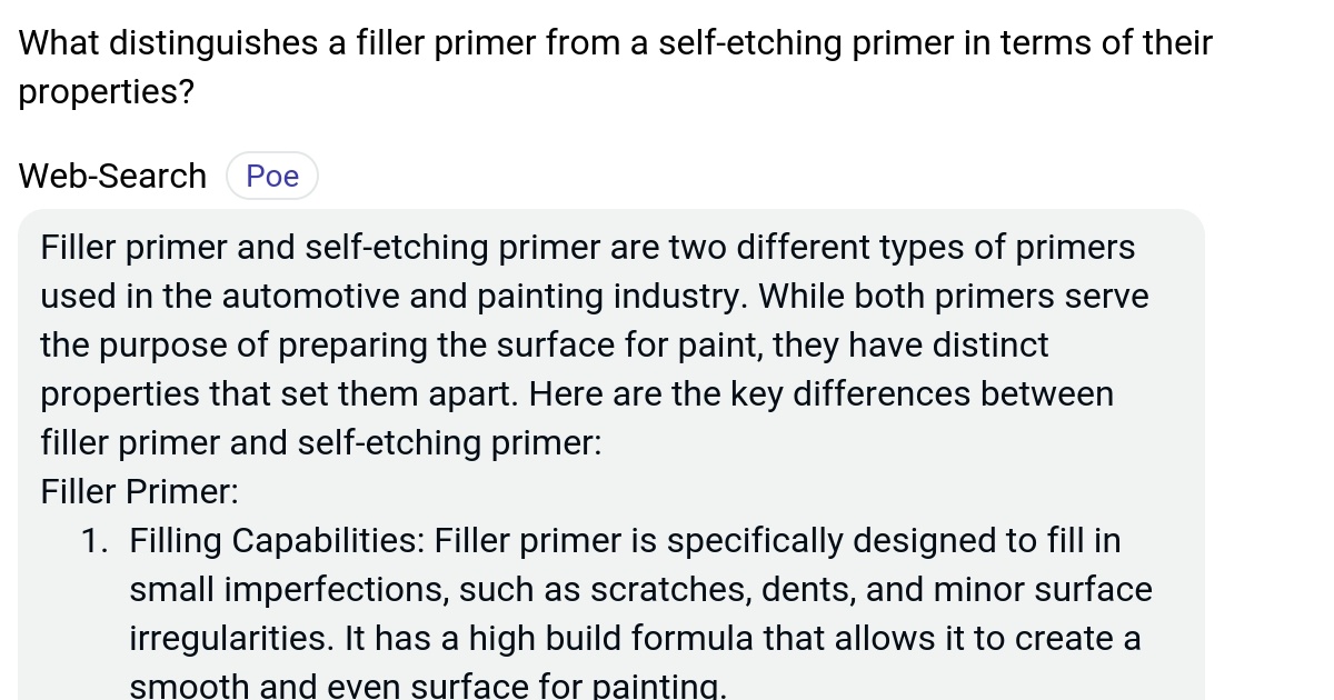 What distinguishes a filler primer from a selfetching primer in terms