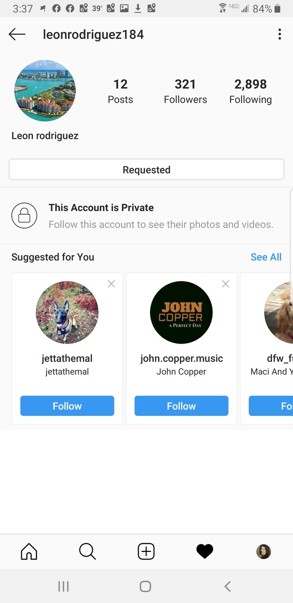 When you request to follow someone on Instagram why does it sometimes