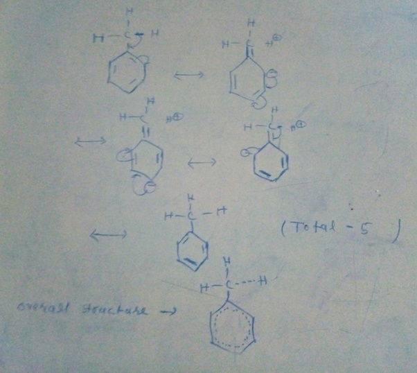 What is the total number of hyperconjugated structures in toluene? Quora