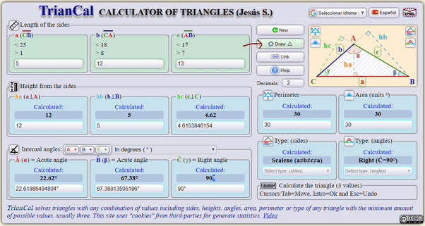 What is the radius of the circle circumscribed in a triangle with the