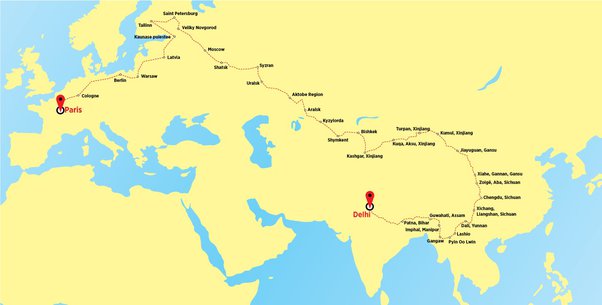 Delhi To Paris Distance By Road I Want To Travel From New Delhi To Paris Via Road. Is It Possible? - Quora