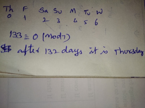 What will be after 132 days if today is Thursday? Quora