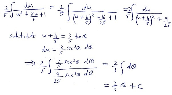 What is the value of the [math]\int \frac{\mathrm{d}x}{5+4\sin(x