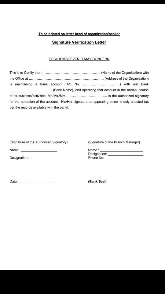 Types of financial power of attorney (fpoa). Do banks provide signature verification on their letterhead? - Quora