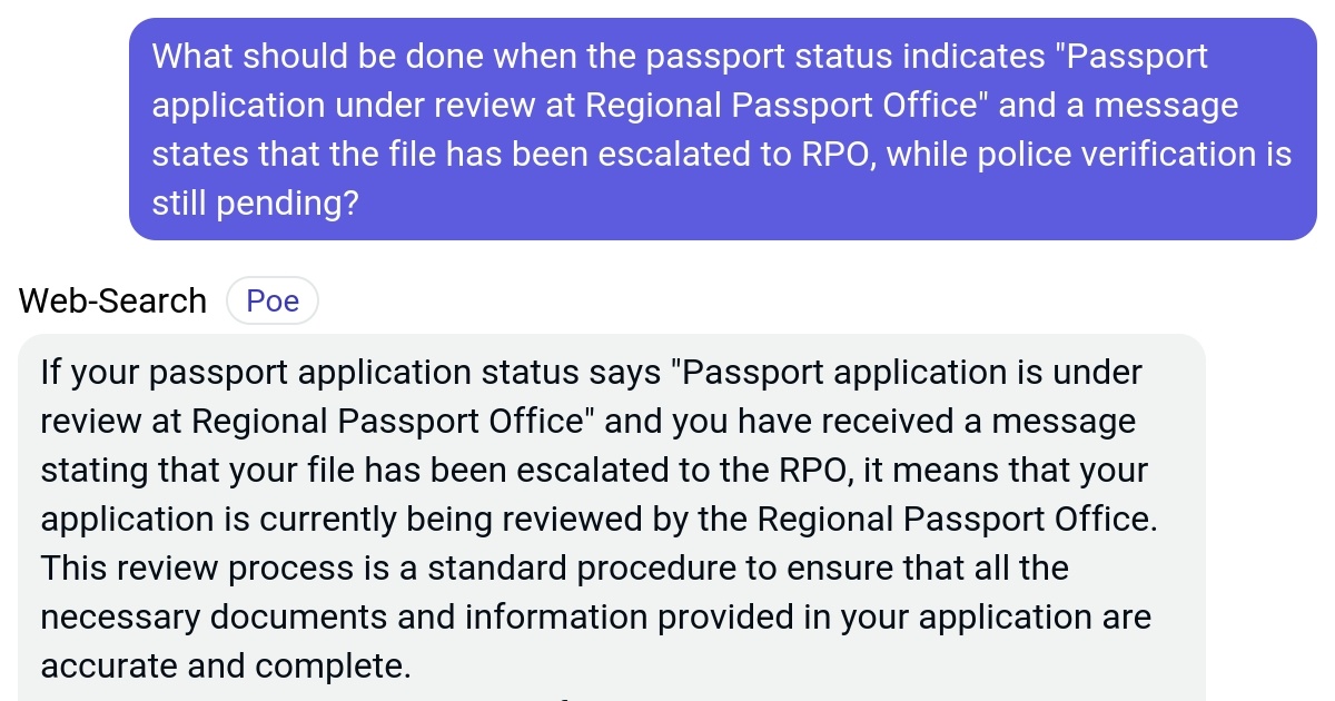 What should be done when the passport status indicates "Passport