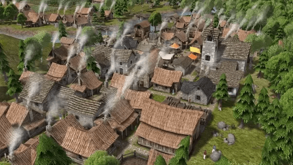 Which PC game about building medieval city/cathedral