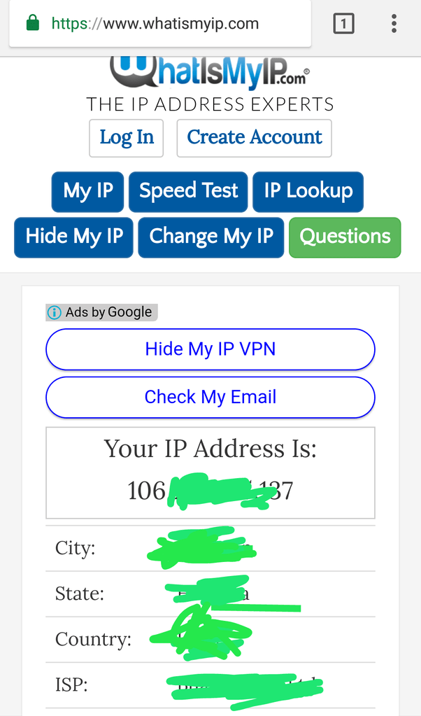 My phone was stolen. How can I obtain the IP address for my phone? Will
