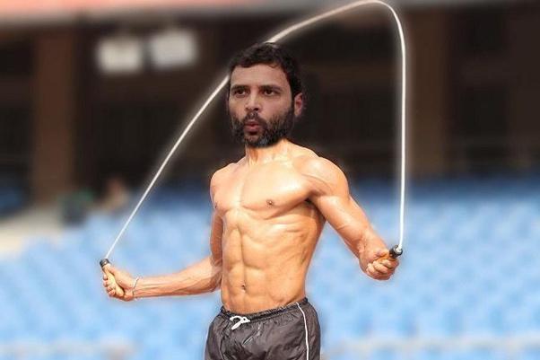 A photo of rahul gandhi which appeared to have been taken shortly after he jumped into the ocean for a swim. Does Rahul Gandhi Have Real Abs Quora