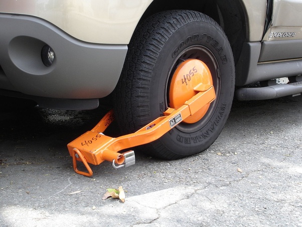 If you find a police boot clamped to a wheel of your parked car, is it