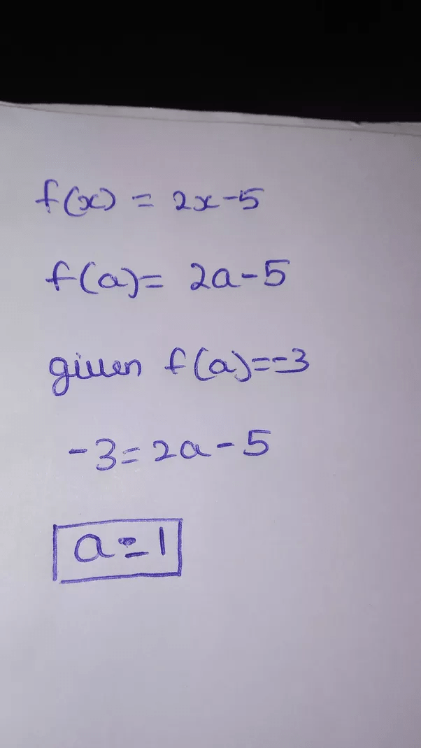 If [math]f(x)=2x5[/math], what is the value of [math]a[/math], such