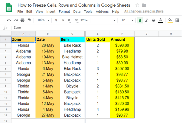 Is it possible to “lock” a row or column in Google Sheets like you can