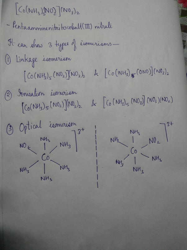 What are the total number of isomers of the compound [co(NH3)5NO2](NO3