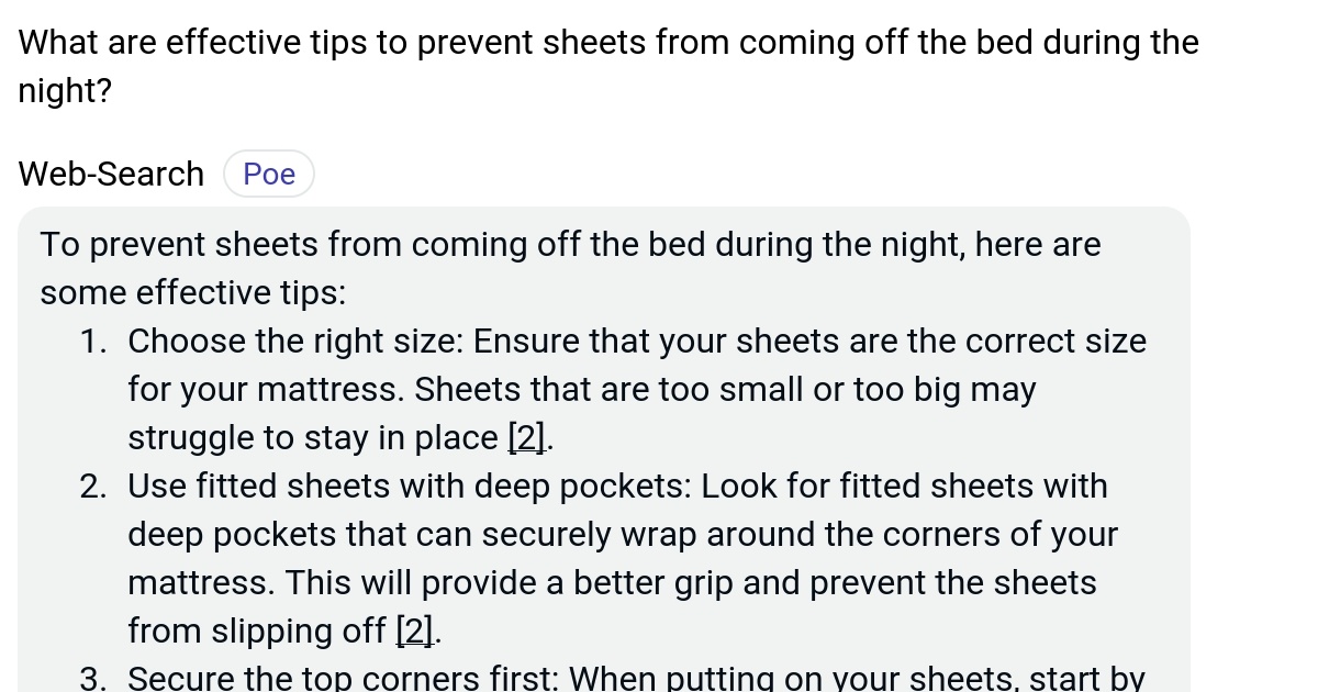 What are effective tips to prevent sheets from coming off the bed