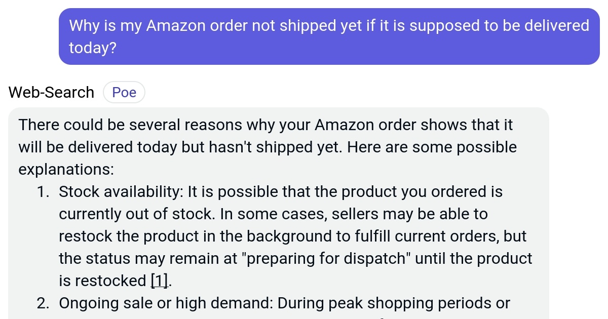 Why is my Amazon order not shipped yet if it is supposed to be