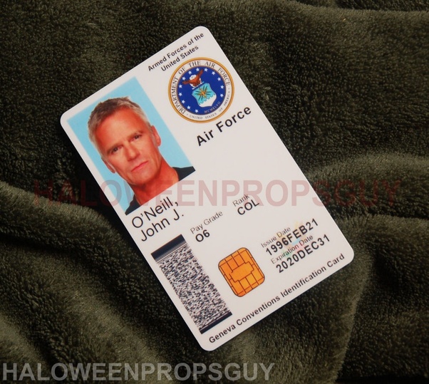 Can you show me a picture of an Air Force identification card and a