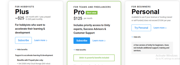 How much does it cost to get a Unity 3D license? Quora